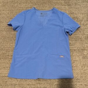 Figs Ceil Blue Short Sleeve Top
